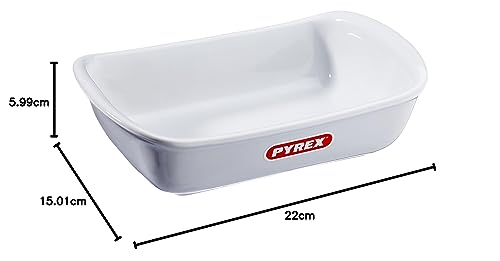 Pyrex Supreme Tegame Rettangolare, Ceramica, Bianco, 22 x 15 cm