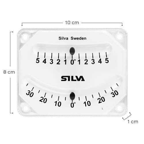 Silva Clinometer - Neigungsmesser für alle Fahrzeugtypen - 2 Skalen: ±35° & Feinabstimmungsskala ± 5° - Inclinometer 1x8x10 cm - Neigungsmesser Offroad Neigungsmesser Auto
