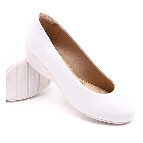 Scarpin Anabela Modare Salto Baixo Feminina - Branco - 34
