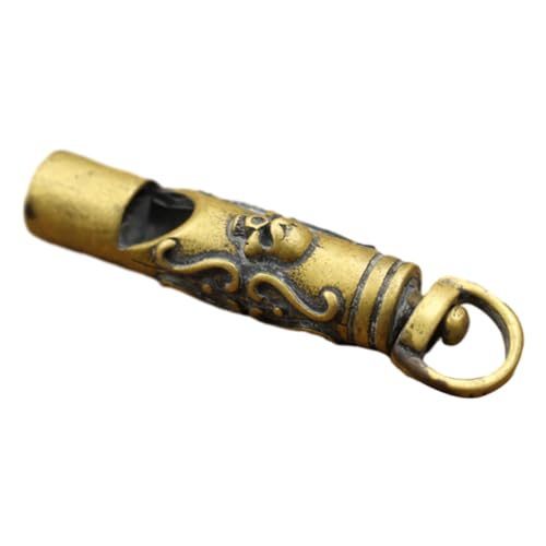 Veemoon Loud Brass Whistle Keychain - Vintage Copper Design for Hiking - Emergencies and Survival Situations