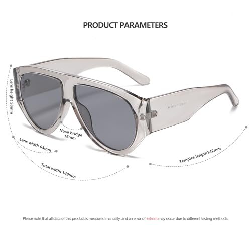 LASPOR Oversized Retro Aviator Sunglasses for Women Men Vintage 70s Thick Classic Sun Glasses4