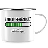 JUNIWORDS Emaille-Tasse, Baustoffhändler loading, Silberner Tassenrand (6188462)