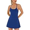 Womens Tennis Dress, Athletic Dress with Built-in Bra & Shorts Pockets Summer Dresses for Women Golf Outfits for Workout Classic Blue