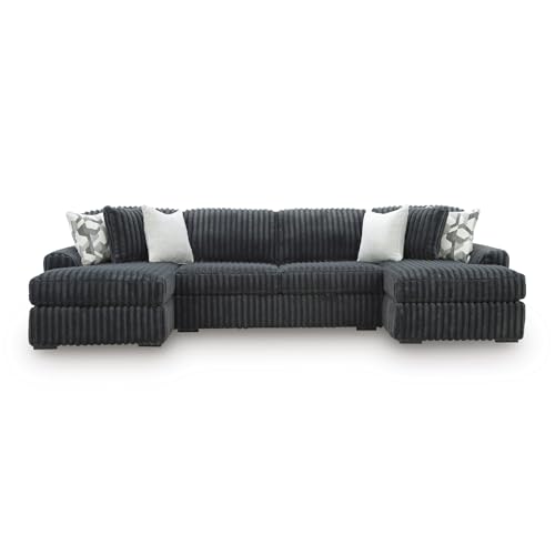 Image of Signature Design by Ashley 3-Piece Double Chaise Sectional Sofa, Gray