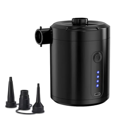 ACOLY Portable Electric Air Pump, Electric Air Pump for Inflatables, 5200mAh Battery Powered Inflator Deflator with 4 Nozzles for Mattress Pool Bed Sofa