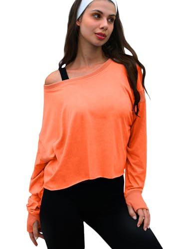 Image of UNIANKIYA Open Back Workout Tops for Women Long Sleeve Cropped Athletic Clothes Gym Running Yoga Low Impact Sports T Shirts