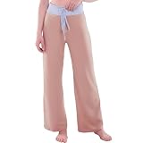 NEWCOSPLAY Women's Comfy Pajama Pants Casual Drawstring Palazzo Lounge Wide Leg Pants (Pure Pink, Medium)