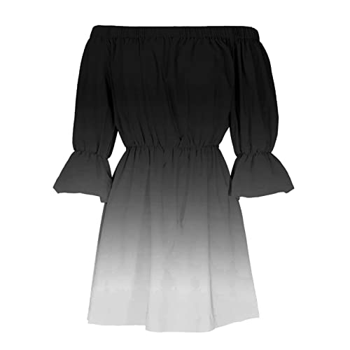 Robe d'été bohéme col bardot fleurie imprimée chic - 6