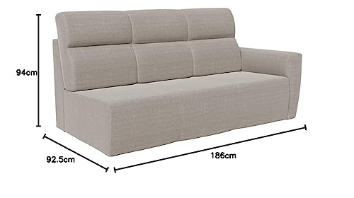 Image of Wakefit Sofa Set | 3 Year Warranty | Sofa 3 Seater, 3 Seater Sofa for Living Room, Wooden Sofa Set, 3 Seater + Left Aligned, Sofa for Living Room - Belize(Omega : Pearl)