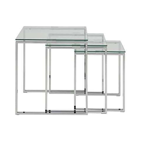 AC Design Furniture - Juego de Mesas Nido de Salón Plateado Cover