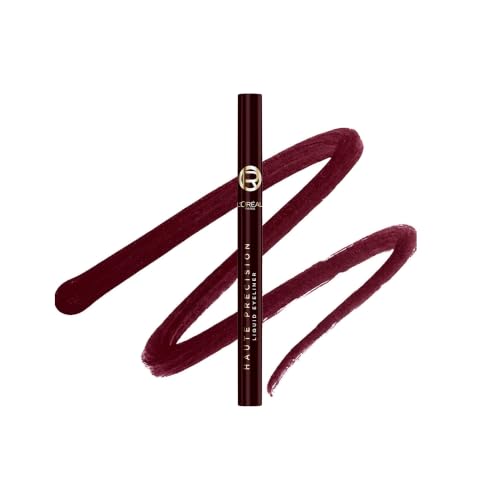 LOréal Paris Haute Precision Felt-Tip Liquid Eyeliner Cushioned Felt Tip Intense Colour Precise Lines Waterproof & Transfer-Proof For 24H Wear Bordeaux Cashmere