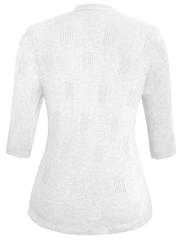 Image of Sweaters for Women 3 /4 Sleeve Tops Round Neck Loose Casual Tunic Blouses