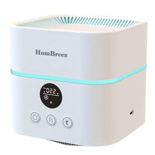 Image of HomBreez Small Room Air Purifier and Humidifier Combo, Pets, Dorm, Bedroom, Office, Living Room, Baby, White(WG-03)