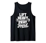Lift Heavy Pray Hard Tshirt Gym Christian Gift Jesus Faith Tank Top