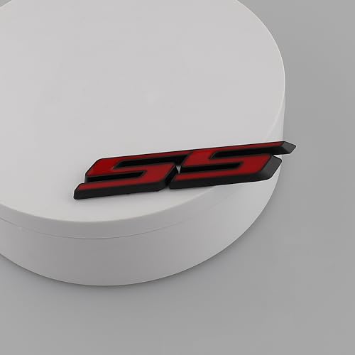 Image of 1PC SS Emblem 3D Metal Car Sticker Decoration Car Side Rear Badge for Cars Trucks SUV Luggage Computers (Red Black)