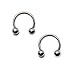 2pc of 16 Gauge 3/8" Length 316l Surgical Steel Horseshoe Rings By Eg Gifts