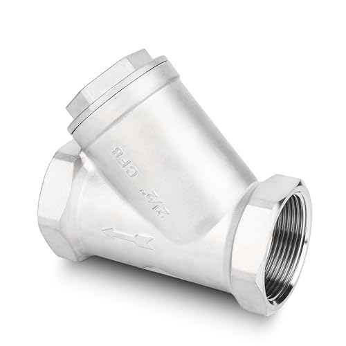 Image of Industrial Plumbing Y Strainers NPT Female 2-1 /2 inch, Heavy Duty 304 Stainless Steel Y-Strainer, Y-Shaped Filter Valve Connector with 80 Mesh Screen to Remove Excess Impurities for Water Oil Gas DN65