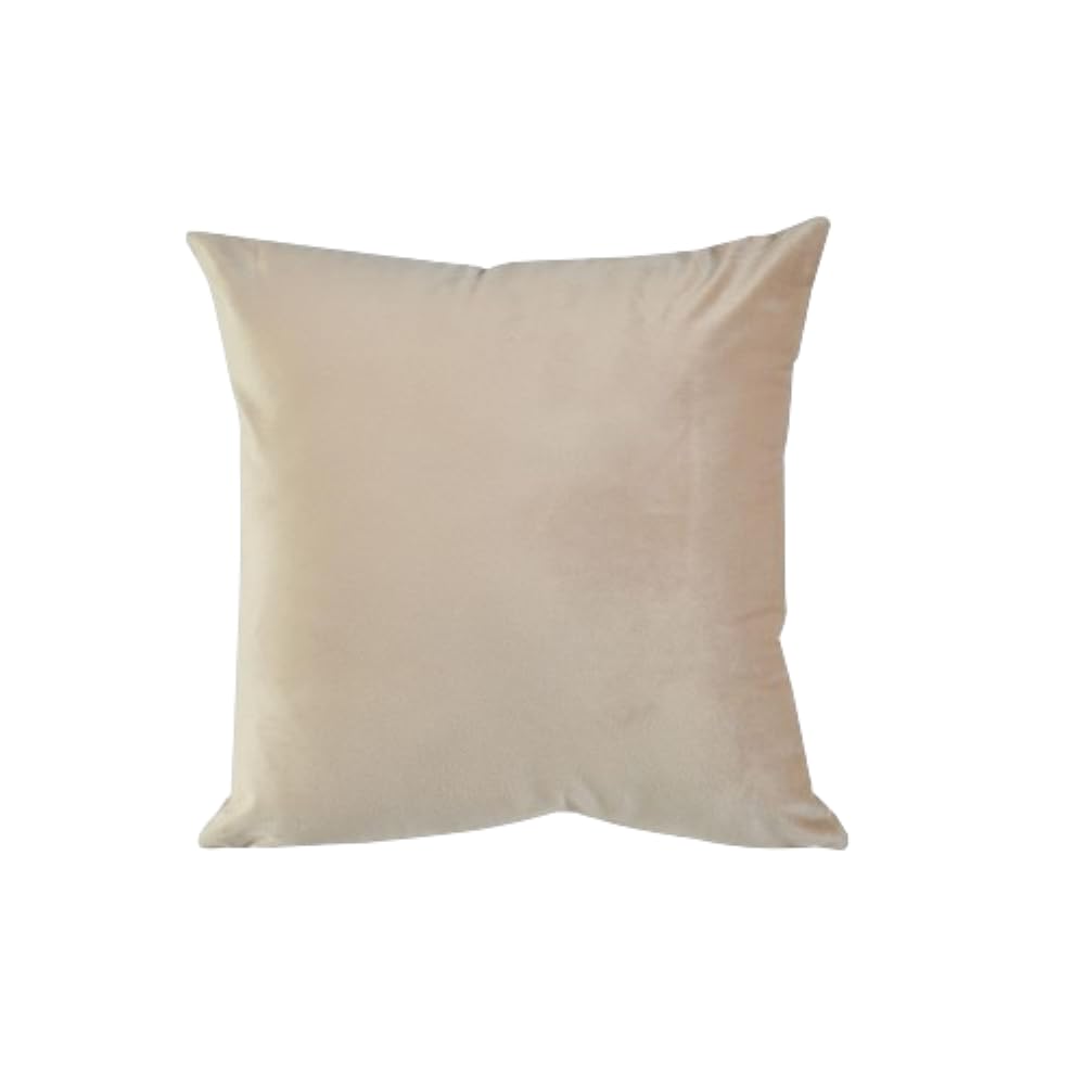 aeTHEric Velvet Soft Washable Cushion Cover for Sofa Couch Bed Chair in Beige 18x18 Pack of 1-image-21