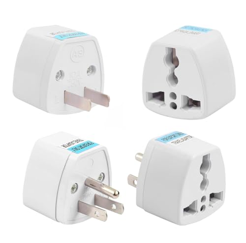 Image of Hi-Plasst India to USA Plug Adapter Combo | Pack of 2 - Type A & Type B Travel Converters | Universal Adapter for US, Canada, Mexico, Japan, Thailand | Works with Indian Devices (US Plugs-2pcs)