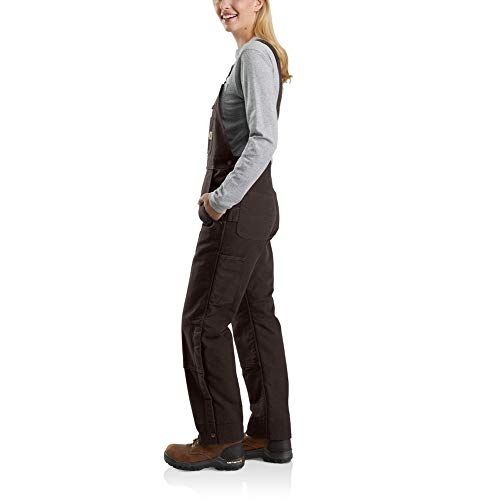Carhartt Women's Petite Quilt Lined Washed Duck Bib Overall, Dark Brown, Small Short #TOP2