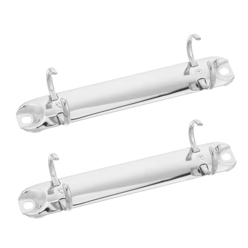 KJOET 2個 バインダークラスプ 取り外し可能なルーズリーフリング 金属バインダークリップ ルーズリーフ リップ ファイル Silver 鉄