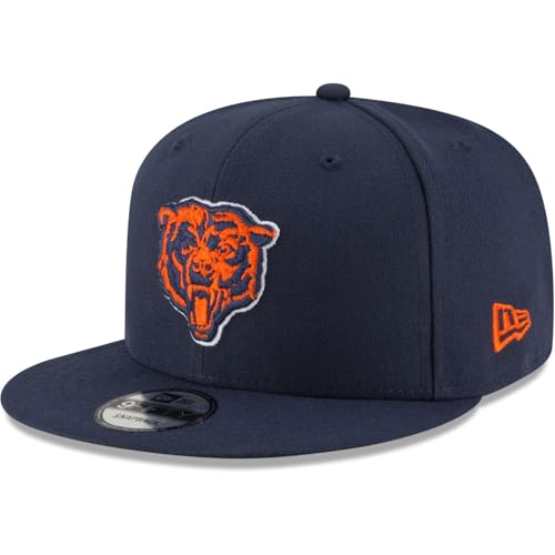 New Era Men's Navy Chicago Bears Head Basic 9FIFTY Adjustable Snapback Hat