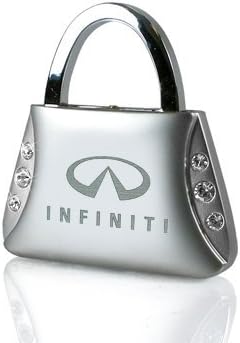 Infiniti Metal Purse Keychain Key Ring with Clear Crystals