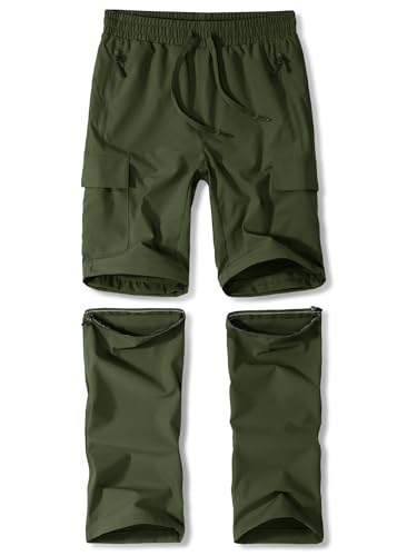 Kinder Wanderhose Unisex Jugend 2-in-1 Zip Off Outdoorhose Trekkinghose für den Sommer Wasserdicht Leicht Schnelltrocknend Grün L Kinder Wanderhose Unisex Jugend 2-in-1 Zip Off Outdoorhose Trekkinghose für den Sommer Wasserdicht Leicht Schnelltrocknend Grün L