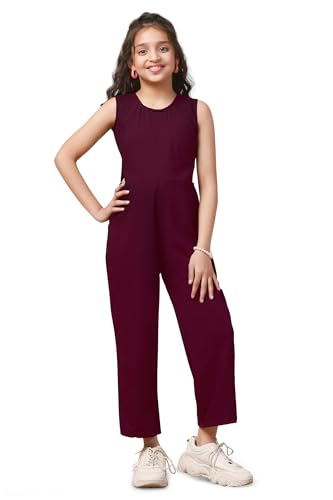Image of Fashion Dream Girl's Ankle Length Solid Jumpsuit