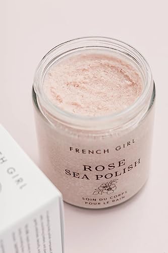 French Girl Rose Sea Polish - Smoothing Treatment 10 Oz/300 Ml, Moisturing & Hydrating Body Scrub With Atlantic Sea Salt & Organic Sugar #TOP2