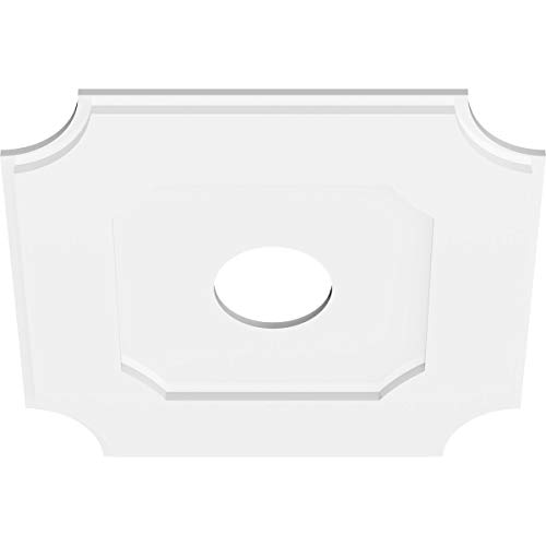 Image of Ekena Millwork CMP22LE-05000 Locke Architectural Grade PVC Contemporary Urethane Ceiling Medallions 22 inchOD x 5 inchID x 13 inchC x 1 inchP