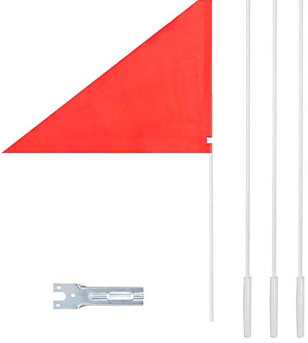 NC Bici mástil de bandera de fibra de vidrio resistente con bandera de seguridad de alta visibilidad bandera de ciclismo bandera con soporte (4)