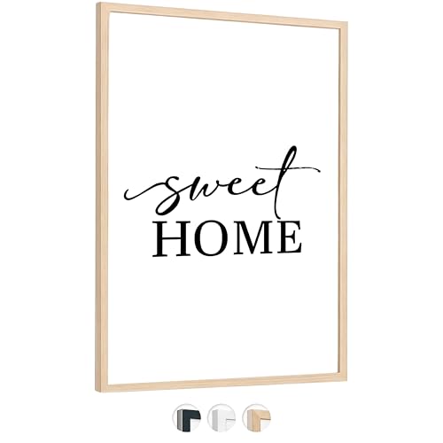 edihome, Bilderrahmen A3, (1 Stück), 29,7 x 42, Holz, Photo Frame, Rahmen din a3, für Diplome, bruchsicheres Acrylglas, für Poster und Bilder, Hoch- und Querformat (Braun, 1 Stück)