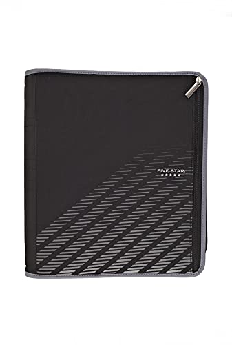 Classeur fermeture éclair 5,1 cm grand format gris zippé Five Star Xpanz 380 feuilles