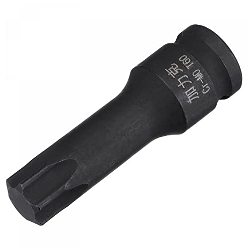 uxcell T60 Impact Torx Bit Socket, 3/8" Square Drive 60mm Length CR-MO Metric Sizes