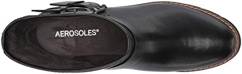 Aerosoles Women's Independence Motorcycle Boot, Black Leather, 5 M US | Image 4