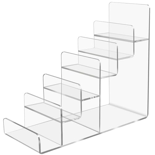 WEIHAOSKY Acrylic Wallet Display Stand Purse Handbag Organizer, Clear Jewelry Riser Display Stand Purse Display Rack, Acrylic Display Shelf for Cosmetic Perfume Jewelry Sunglasses Handbag (6 Tier)