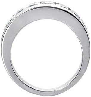 1.00 ct TW Men's Round Cut Diamond Wedding Band Ring in 14 kt White Gold