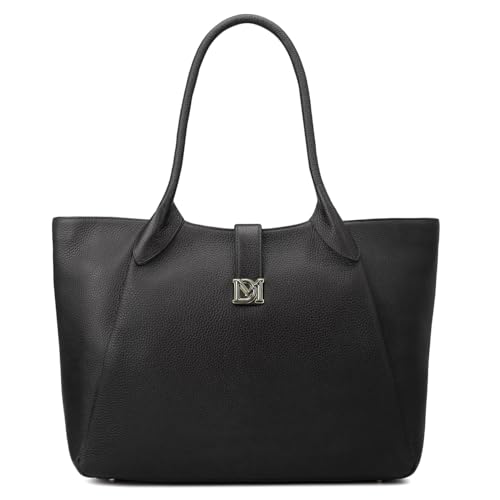Da Milano Leather Tote Bag for Women - Black