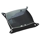 HYTTER Bandeja de almacenamiento de piel de doble cara con patrón de casa encantada, fácil de limpiar para llaves, relojes, maquillaje y otros objetos pequeños, tamaño mediano