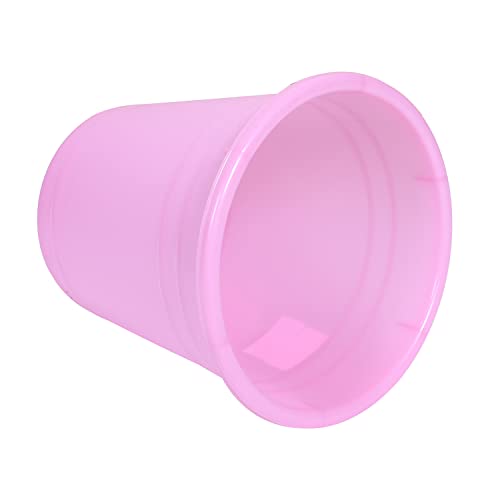 Image of Kuber Industries Plastic Dustbin|Portable Garbage Basket & Round Trash Can for Home,Kitchen,Office,College,7 Ltr,Pack of 3 (Pink)