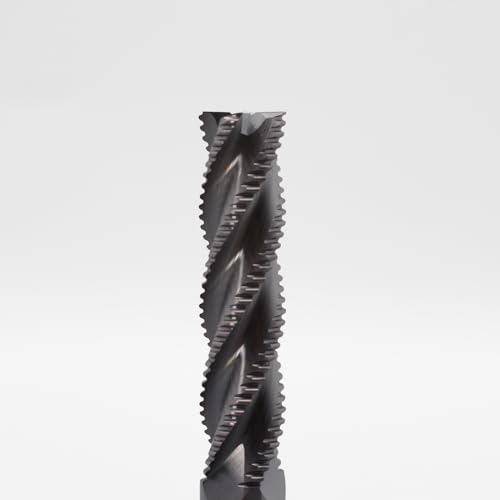 Image of Roughing End Mill JESTUOUS Carbide Square Nose 4 Flute Fine Tooth Bit 1 /2 inch Shank Dia. 2 inch Flute Length for Milling Metal Steels,1 Piece