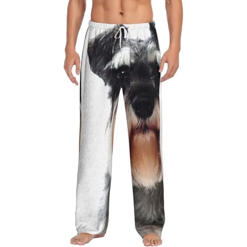 Pantalon de pyjama homme polaire chaud motif chien schnauzer confortable