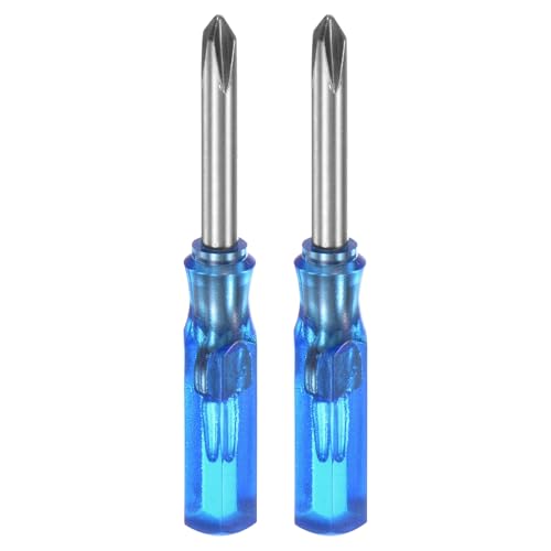 sourcing map 2Pcs PH1 Mini Phillips Screwdriver 3mm Magnetic Cross Head 45mm Length for Small Appliances Repairs, Blue