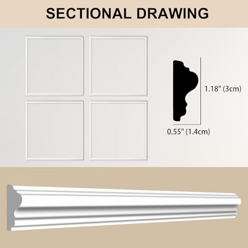 Molduras de pared decorativas de 24x24 pulgadas y paneles autoadhesivos 4