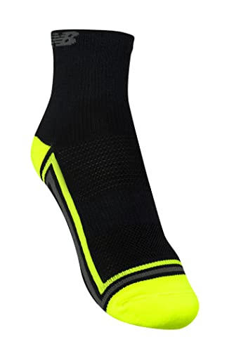 New Balance Perfomance Cano Curto, Meias Esportivas Masculino, Preto/Amarelo (Black/Red), 39-42