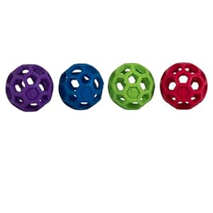JW Pet Hol-ee Roller Original Do It All Dog Toy Puzzle Ball, Natural Rubber, Assorted Colors, Mini