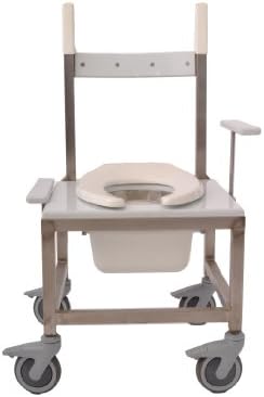 CENTiCARE C-SS1200-OT-W-4 Stainless Steel, 1000-Pound Capacity, Over the Toilet Shower Chair and Commode, White