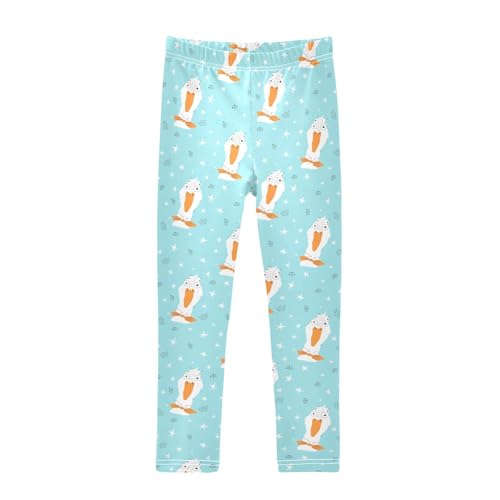 Girls Leggings Crazy White Goose with Bow Tie Toddler Girls Clothes Leggings for Girls Toddler Girls Leggings 3-4T