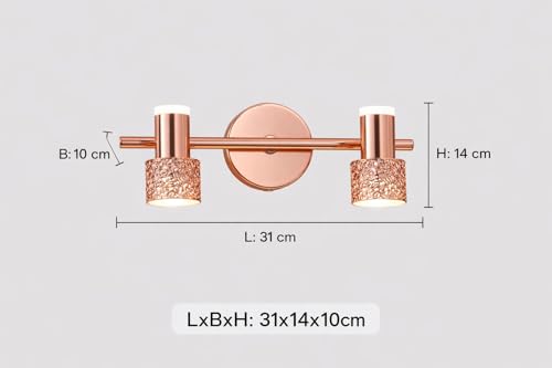 Image of blissbells Crystal Wall Light, LED Decorative Sconce (2 Rose Gold Spot Light)